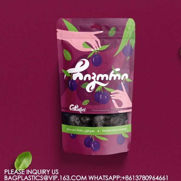 Candy Food Storage Reusable Food Bags Packaging Transparent Window Aluminum Foil Bags