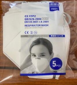 Folding Type FFP2 Dust Mask FDA CE Certificated Non Toxic Human Design