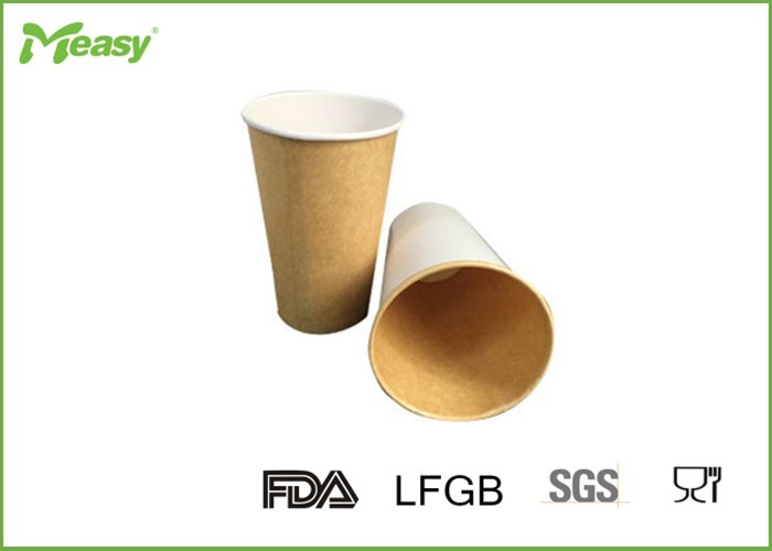 Quality 16oz Original Color Insulated Disposable Coffee Cups With Lids , Water Based Printing for sale