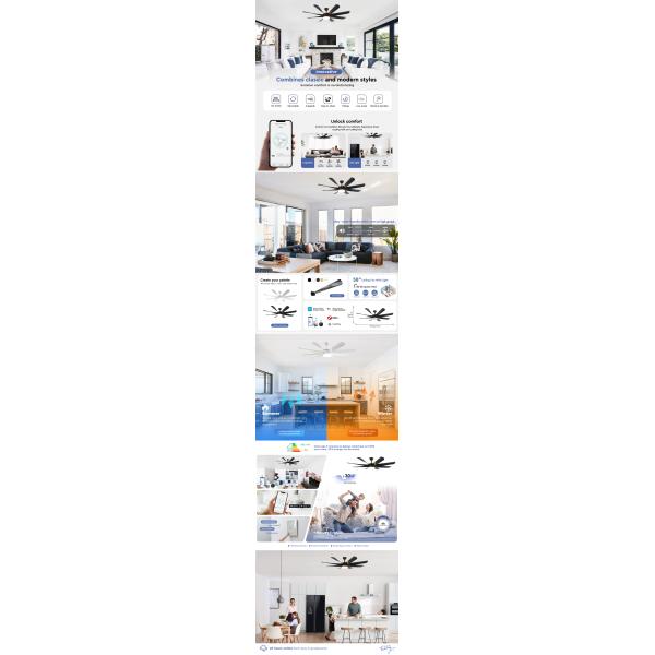 Living Room Light 110-240V/50Hz-60Hz Ceiling Fan with Chandelier and Remote Control