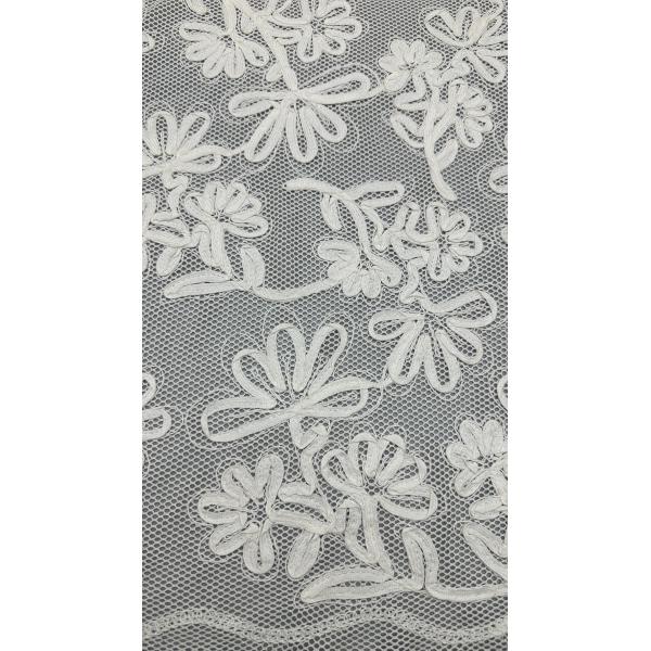 Elegant And Durable 120-130CM Embroidered Lace Fabric For Wedding And Birthday Occasions