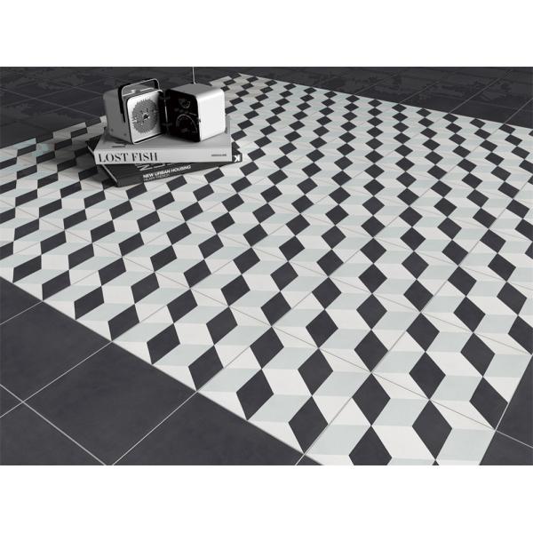 Buy 20x20cm Black Gray Ceramic Rustic Tile for Indoor Floor at wholesale prices