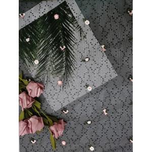 49 Inch Floral Embroidered Tulle Fabric AZO Free