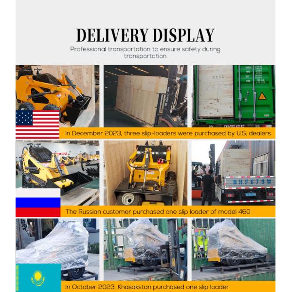 Mini Skid Steer Wheel Loader Stand on Compact Skidsteer for Construction Works