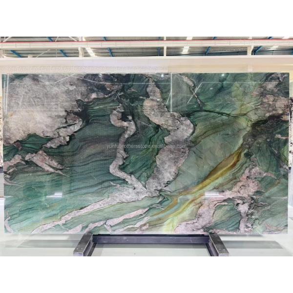 Modern Calcite Marble Flooring Bata Emerald Green Quartzite Slab for Hotel Wall Panel