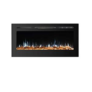 60 inch Electric Fireplace Insert Heater Metal Glass Construction with 9 Colors