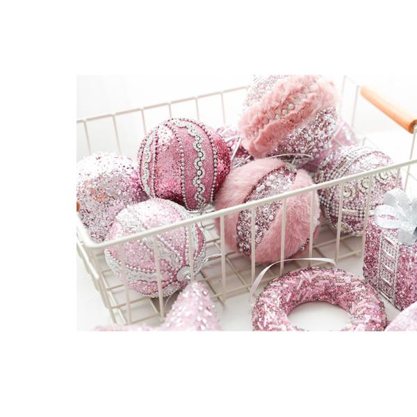 Pink Foam Ball Christmas Tree Pendant Decoration