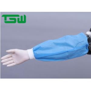 China Blue Nonwoven Disposable Sleeve Cover With Knitted Cuff on sale