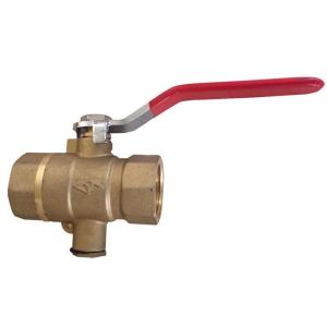 Leakproof Lockable Brass Ball Valve , PTFE Ring Threaded Ball Valve