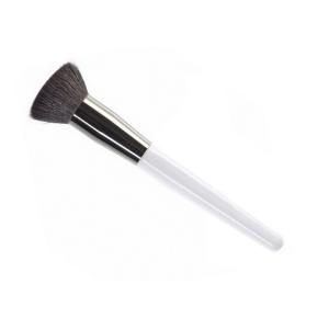 Girl Makeup Use Profession Bronze Buffer Makeup Brush With White Handle