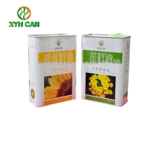 Rectangular Tin Containers Glossy Printing Vegetable Oil Packaging FDA