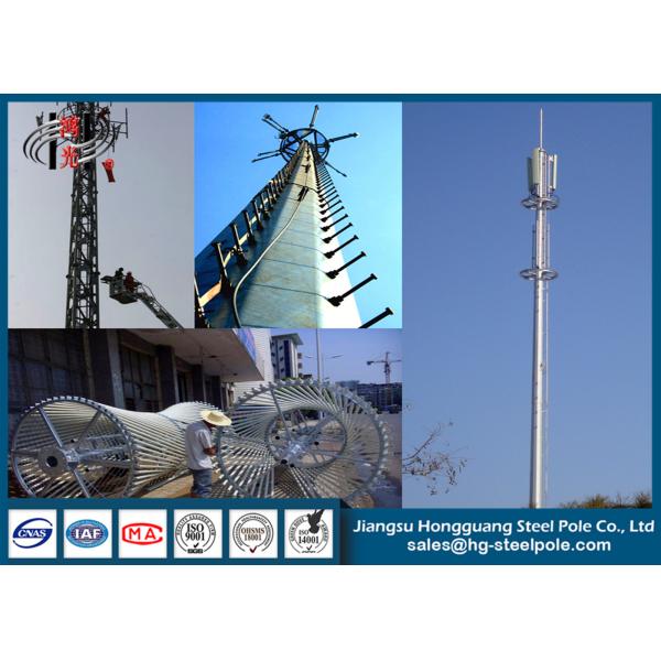 Powder Coated Round Steel Utility Telecommunication Poles with Lighting Rod