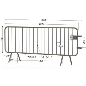 Bristain Standard Hot Dipped Galvanized Crowd Control Barriers Cross Foot