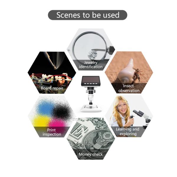 Factory Customization 1080P 4.3'' LCD Screen Digital Microscope For Circuit Board Industry