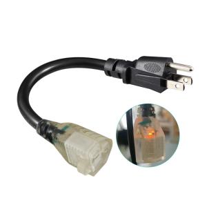 NEMA 5-15P to 5-15R 18AWG Power Cord Black 1.8M SVT SJT