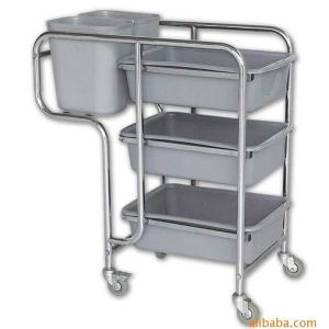Quality Customized Collapsible Bucket Stainless Steel Serving Cart With 3 Tier for sale