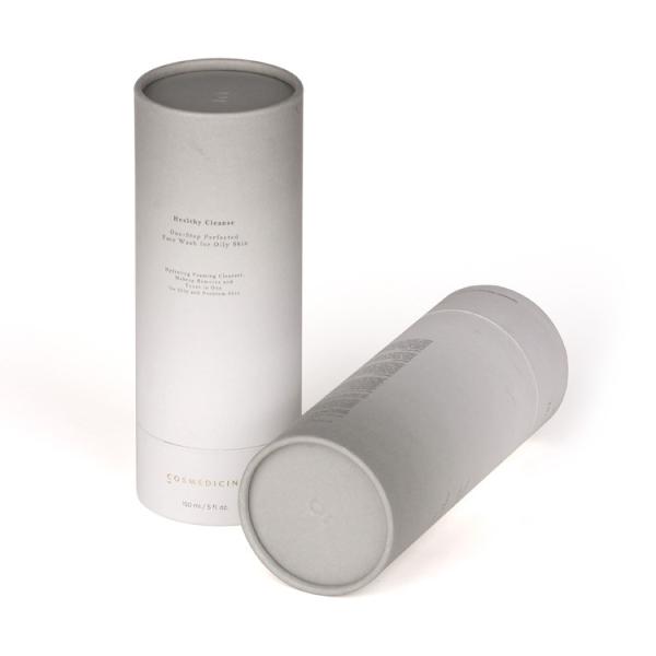 Buy OEM White Cosmetic Cardboard Tube Packaging with Silk Screen Printing at wholesale prices
