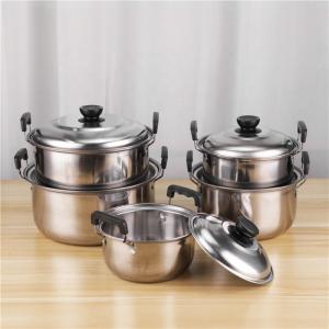 High Grade Cooking Cookware Pot Combination Stainless Steel 410 Pot Set