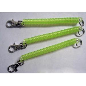 China Light Translucent Green 10cm Long Trigger Spring String Key Chains on sale