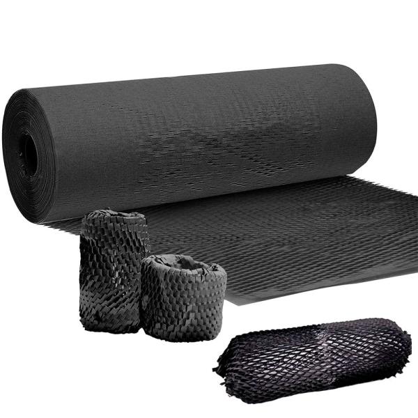Buy Black 100% Virgin Pulp 80gsm Eco Wrapping Paper Roll Cushion Packaging at wholesale prices