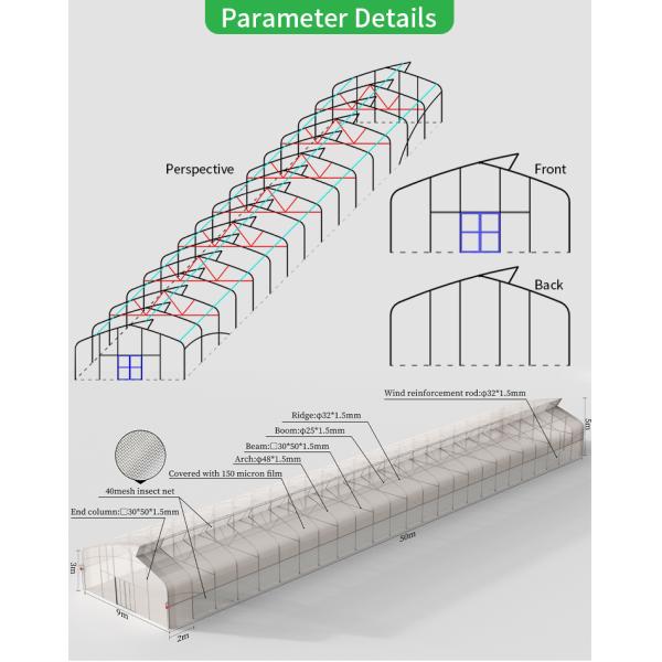 Baolida Sawtooth Greenhouse Cross Roof Agricultural Greenhouse Serre Agricole