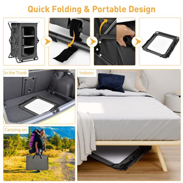 Outdoor Furniture Foldable Portable Table for Garden Camping Portable Storage Cabinet