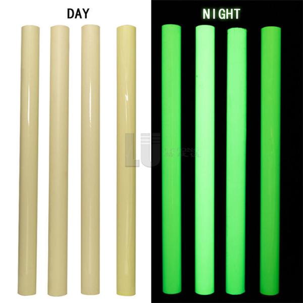 Buy 1.24M*45.7M High Luminance Rectangle PET / PVC Material Glow in dark Vinyl at wholesale prices