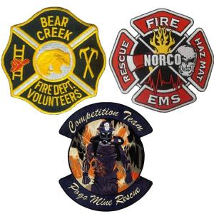 3D Eco Friendly Woven Singapore Fire Rescue Patch Merrow Border