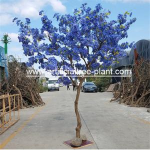Safe Jacaranda Wood Purple Artificial Flower Tree Fire Retardant