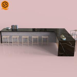 Marble Acrylic Solid Surface Bar Counter L Shaped Flame Retardancy