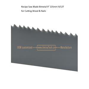 Recipe Saw Blade Bimetal 9" 225mm 9/12T for Cutting Wood & Nails,Reciprocating