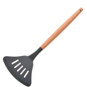 17 Piece Wooden Handle Silicone Spatula Set Printed LOGO For Cooking