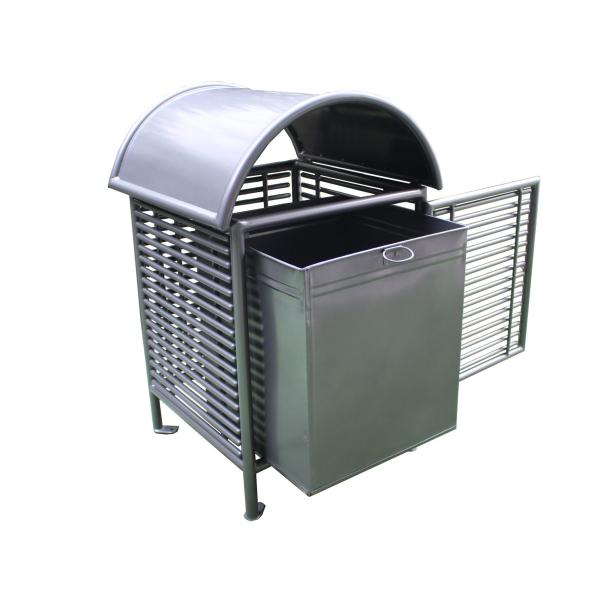 Buy Customized Outdoor Trash Cans , Steel Trash Bin For Park Street at wholesale prices