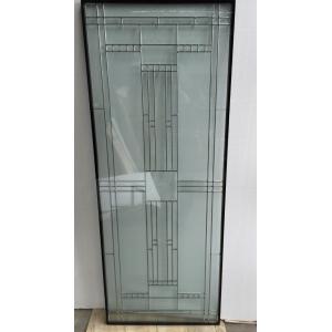 Hollow Decorative Door Leaded Glass Panels Patina Grey Caming 2000MM
