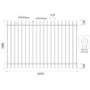 China 45° mitre triangle tubular security Hercules steel fencing panels 1.5mx 2.45m 42 microns high and 80 microns powder on sale