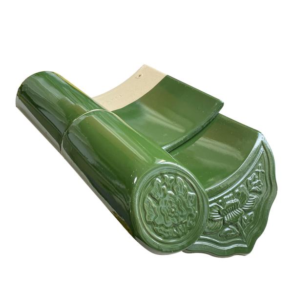 Chinese Tiles Traditional Ceramic Roof Green Glazed Color with Cultural Connotation for Garden Pavilion