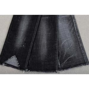 Sulfur Black Cross Hatch Slub Stretch Cotton Lycra Denim Fabric