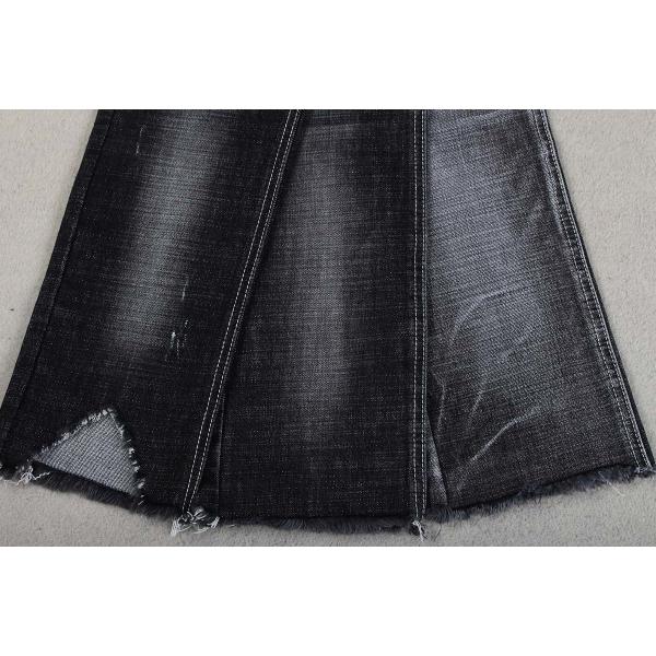 Buy Sulfur Black Cross Hatch Slub Stretch Cotton Lycra Denim Fabric at wholesale prices