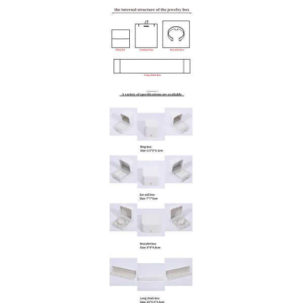 Thick Sponge Silk Necklace Leather Jewelry Box with Custom Logo Rectangle Shape Design