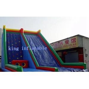 Quality Custom Blue Inflatable Water Slide , Kids Entertainment Climbing Wall Inflatable Toys Slide for sale