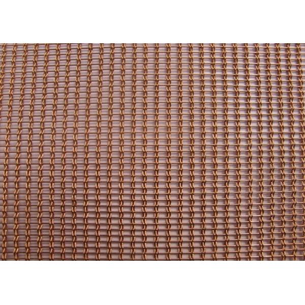 Copper / Brass Crimped Wire Mesh Square Opening Acid Resistant For Cabinets