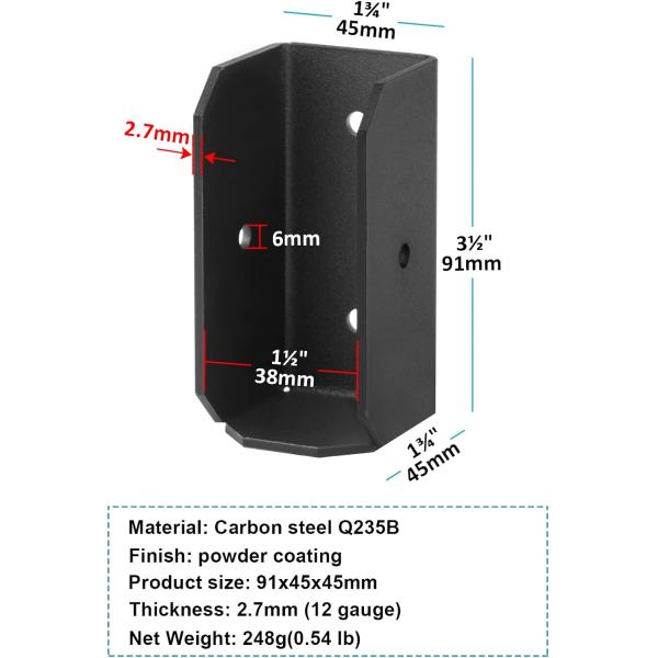 Nonstandard Steel Deck Railing Fence Bracket Post Joint Connector for Wood Construction