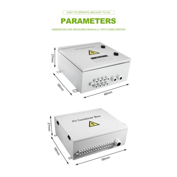 Ip65 Dc Solar PV System Stainless Steel Plastic Waterproof Electric Combiner Box