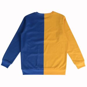 Blue Yellow Plain Crew Neck Sweatshirt
