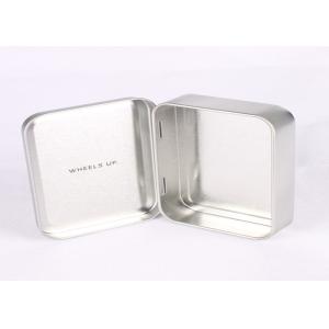Empty Rectangle Mini Tin Box Hinged Lid