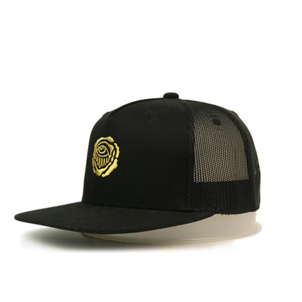Buy Custom Trucker Flat Bill Visor Polyester Snapback Mesh Caps at wholesale prices