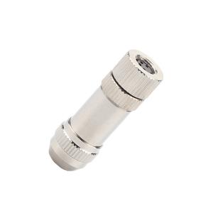 Circular Waterproof Connector M8 Assembled Metal Shielded Female Plug,