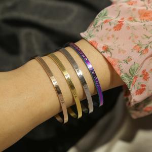 Custom Logo 18k Stainless Steel Bracelets Women Jewelry Bracelet Bangles