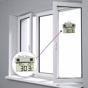 Digital Transparent Display Thermometer Hydrometer Indoor Outdoor Home