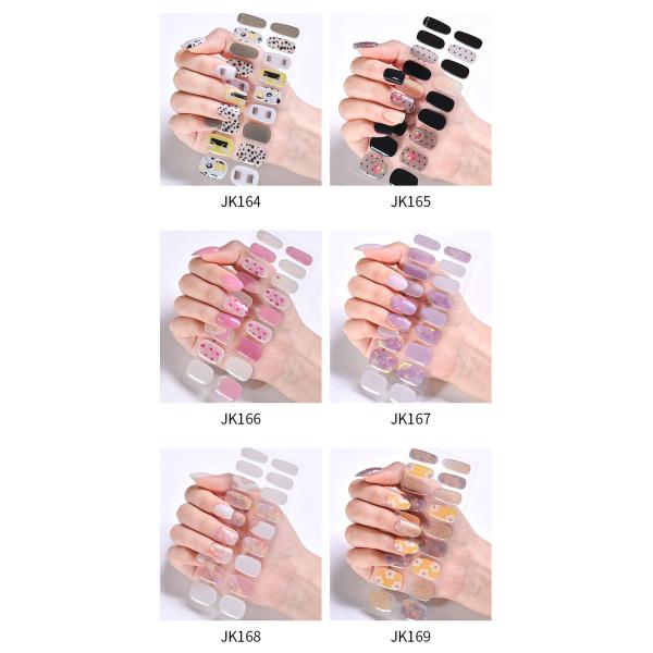 Wholesale Oem Customize Logo High Quality Full Wraps Strips Easy to Apply Semi Cured Nail Wraps Sticker